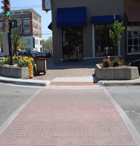 It is also important to provide handicap access at all intersections.