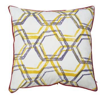 cm) 5 CUS1671 Geometric Cushion Chevron Yellow /