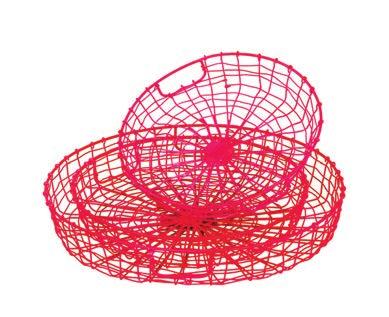 Wire Basket (set of 2) Round Yellow (D 33 x H 16 cm) 5 BOW541 Fluoro Wire Basket (set of 2) Round Orange (D 33