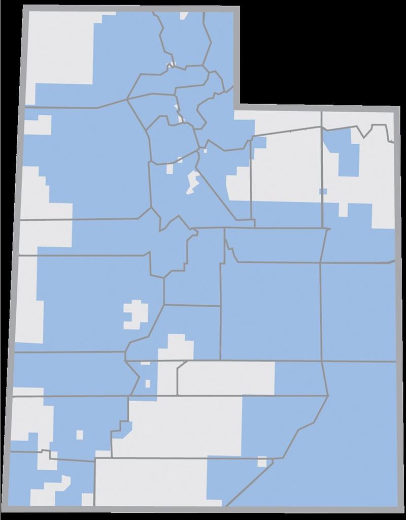 UTAH Customers by County Box Elder 11,860 (1.5%) Davis 77,481 (10.1%) Tooele 19,236 (2.5%) Juab 1,434 (0.2%) Millard 3,700 (0.5%) Cache 19,595 (2.6%) Salt Lake 367.477 (47.