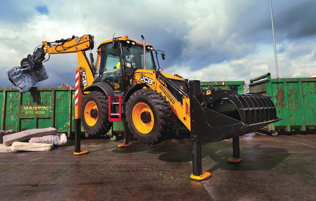 BACKHOE LOADER. 2. Safety is everything Alarm to warn operators if doors are opened while machine is raised. 1 3.