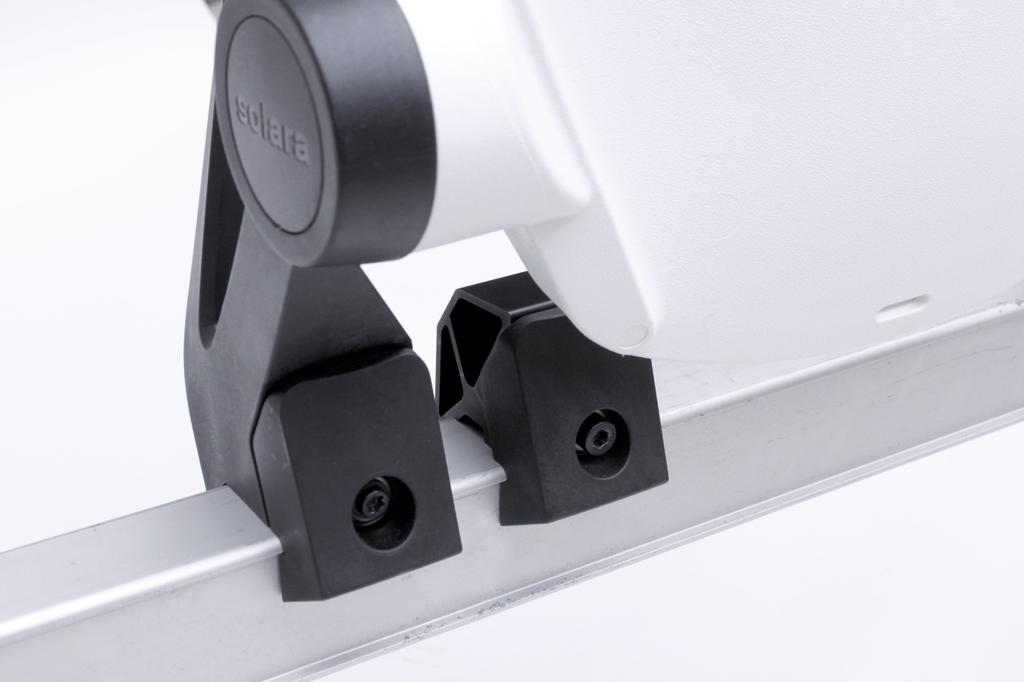 solara can be fitted with a lock which can be easily positioned to prevent the seat from being used.