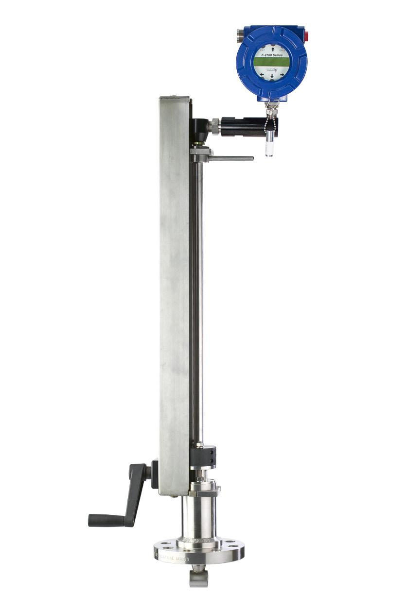 F-2700 SERIES INSERTION VORTEX FLOW METER APPLICATIONS Saturated steam Hot water to 500 F (260 C) standard 750 F (400 C) optional Applications with optional pressure sensor Superheated steam to 500 F