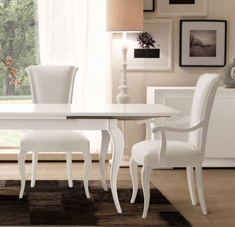 10514 SEDIA in ecopelle bianca dx e sx Chair upholstered in white faux leather, RH and LH cm 51 x 54 x 117 h.