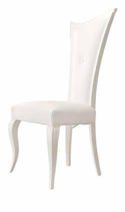 10514 SEDIA con ecopelle bianca dx e sx Chair upholstered in white faux leather, RH and LH cm 51 x