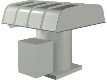 TCBRS Roof Supply Fan The TCBRS roof mounted supply fan is designed for intake air systems with pressures up to 4 inches of wg and where low sound is required.