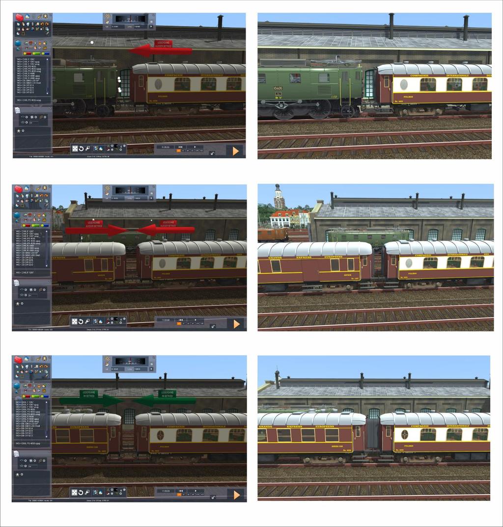 5 Diaphragm animation Train Simulator SBB Ae 3/6 II When a consist of Pullman cars is put together using the Scenario Editor (SE) it is important to select the correct combinations of uxug/ugug