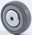 Wheel 33 33C...b, solid rubber tyre, blue-grey, on plastic wheel frame, grey, metal thread guard, zinc passivated (from wheel ø 75 mm), flange bearing 33G.
