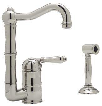 SINGLE LEVER COLUMN SPOUT BAR FAUCET ROHL Italian Country Kitchen Collections A3608/6.5LM (Metal Lever without Handspray) A3608/6.5LP (Porcelain Lever without Handspray) A3608/6.
