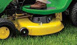 Electric PTO, available on some models, provides instant engagement of mower blades.