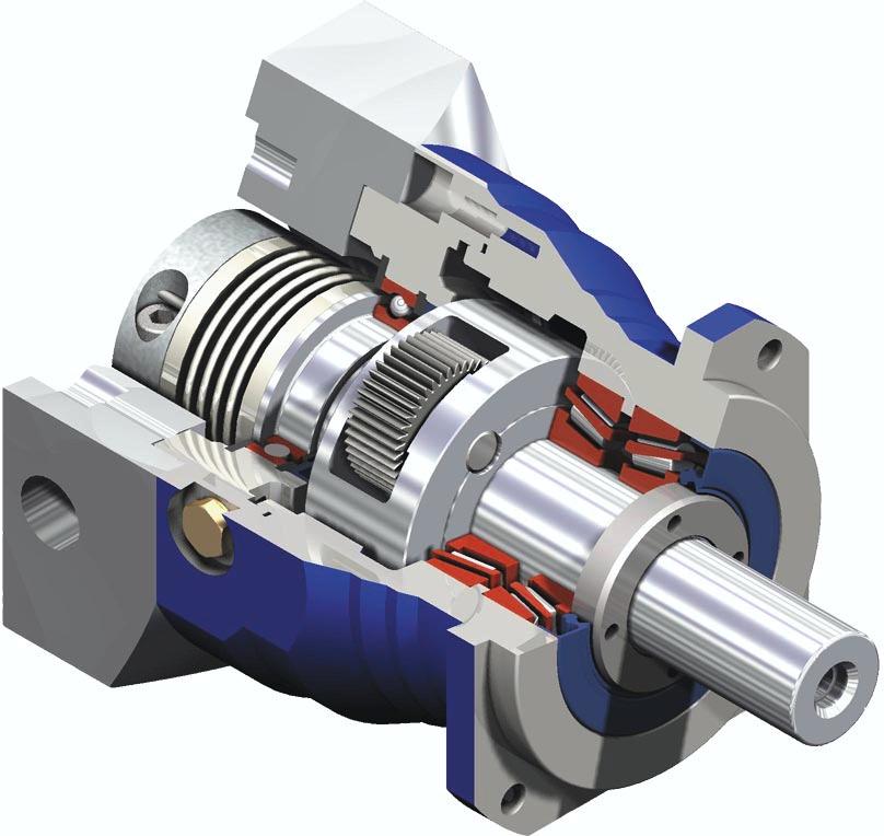 3 Highest-Precision Planetary Gearbox with Input and Output Couplings JPG-W Shaft output design for mounting to pulleys and rack and pinions systems Ratios from 3:1 to 100:1 Frame sizes from 70 mm to