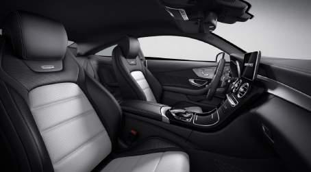 Visual Equipment Differentiation Interior C 63 Platinum White / Black Nappa Leather (851) Black seat belts and