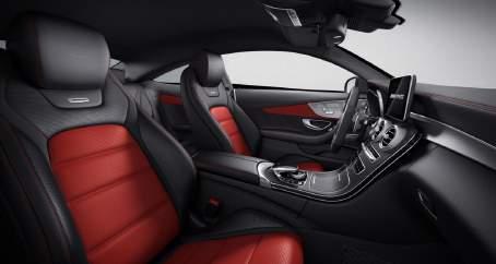 Visual Equipment Differentiation Interior C 63 Red Pepper / Black Nappa Leather (857) Black seat belts and
