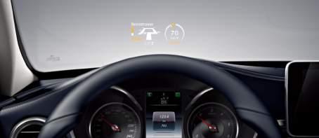 Product Highlights: Head-Up Display Optional for all C-Class Coupes Keeping an eye on key information and the road ahead: Key driver information at a glance, without the driver having to take their