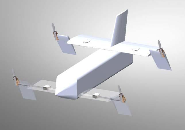 Objective Design and development of a novel quadrotor convertiplane VTOL UAV with high efficiency Motor, propeller, wing sizing Estimation of portion of wing to be tilted Quantify effect of tilting