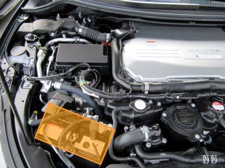 Vehicle Description 12-Volt Battery A conventional 12-volt battery is located under the front hood of the