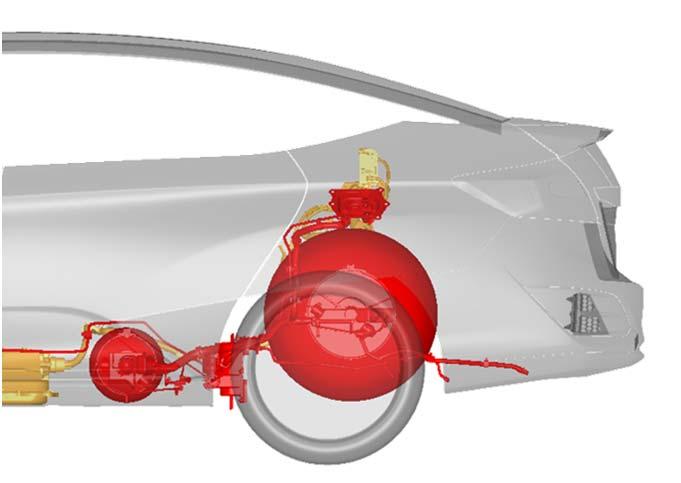 If the impact is severe enough to deploy any airbag, the system controller will automatically shut off the flow of hydrogen and high-voltage electrical current.