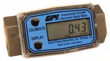Local Display, Remote Display & Remote Transmitter Options: BRASS SPECIFICATIONS Fitting Type: NPT or ISO (Female) Housing Material: Brass Meter Sizes Available: 1/2 /4 1 1-1/2 2 Flow Range: 1/2