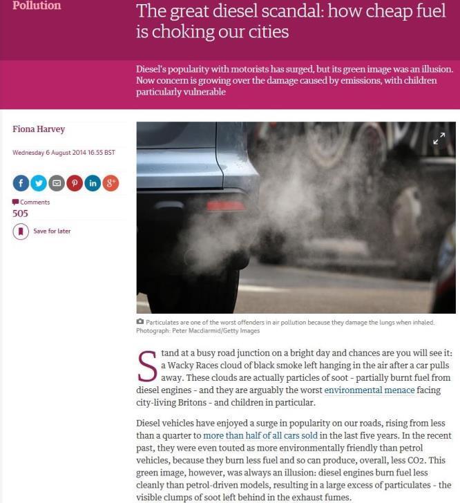 Emission Experience and New Concept for Emission Testing PM and NO x Topics in European Newspapers : Source: 06.