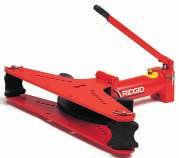 RIDGID benders feature a single circuit hydraulic system with spring return which enables the ram to be advanced in controlled stages permitting easy and precise bending of the pipes and fast