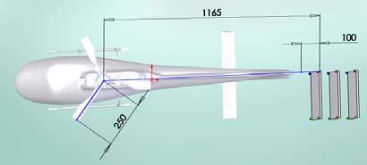 Schematic diagram of experimental set-up i) Plane A (3 mm behind the end of tail part) ii) ( mm behind the end of tail part) iii) (1 mm behind the end of tail) For each plane, the hotwire be