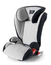Features integrated head support, ad justable sun/wind canopy, comfortable 3-position carry handle, and variable recline angle adjustment. Light grey fabric cover is removable for washing.