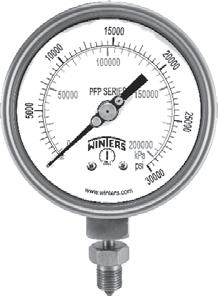 Premium Stainless Steel Liquid Filled Gauge PFP 1 Description & Features: Liquid fi lled stainless steel case protects against vibration and pulsation Bayonet ring Highly accurate Back, bottom, or