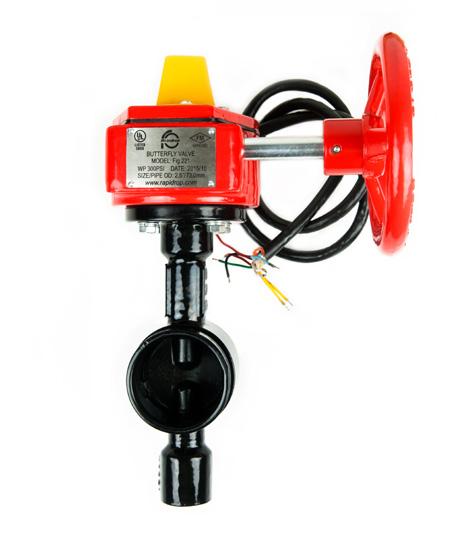 GROOVED MONITORED BUTTERFLY VALVE Complete with gearbox & monitoring switch.