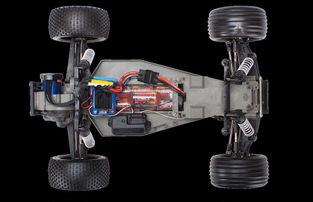ANATOMY OF THE RUSTLER VXL Turnbuckle (Rear Camber Link ) Half Shaft Rear Shock Tower Rear Body Mount Transmission Brushless Motor (Velineon 3500) Electronic Speed