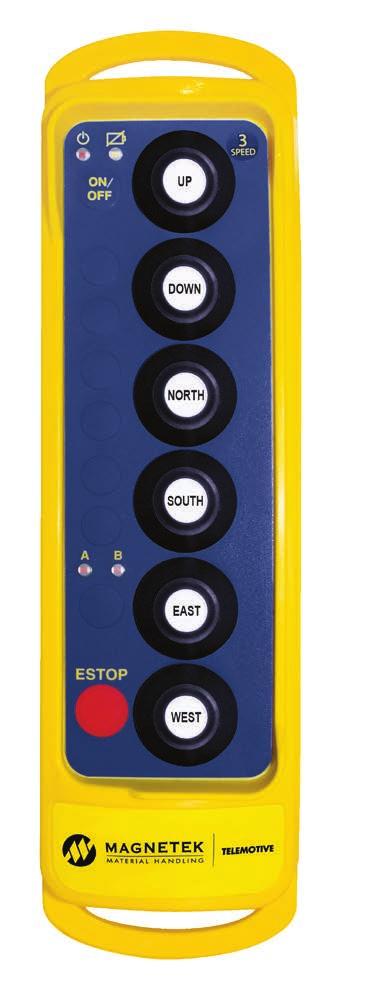 IDEAL FOR CRANE & HOIST RADIO REMOTE CONTROLS TRANSMITTERS TELEMOTIVE telependant TRANSMITTER Available in up to three motions with six auxiliary functions or five motions with four auxiliary