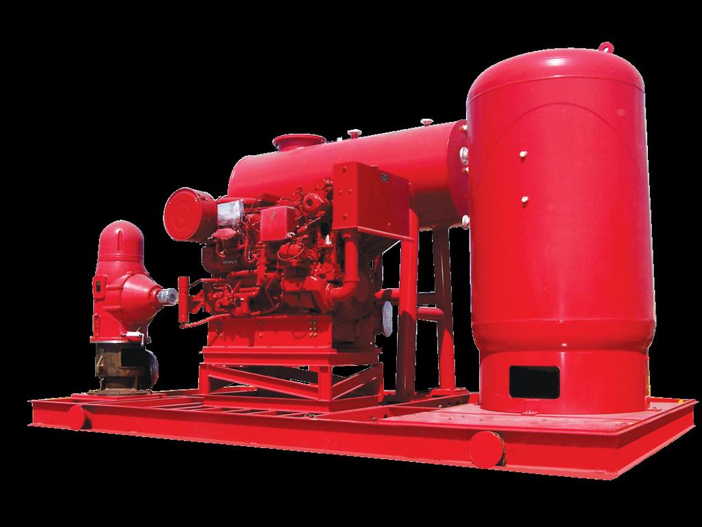 FIRE PUMPS Vertical Configuration with a Standard Vertical Driver and a Flexible Coupling.