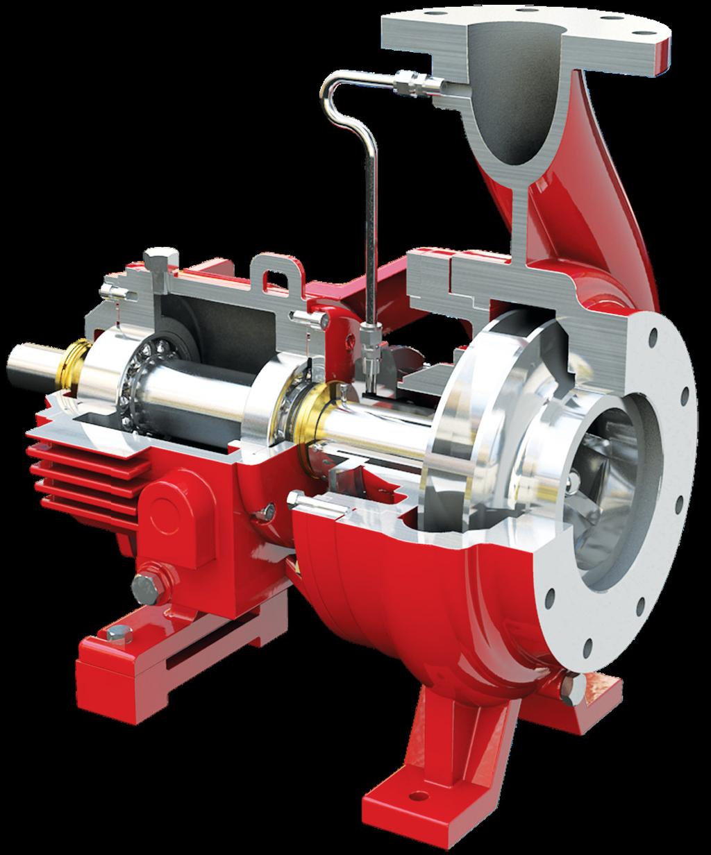 PUMP DESCRIPTION End Suction Pumps CPP 21 Model 2 FRAME The heavy-duty power frame of the CPP incorporates a design for additional oil cooling and heat dissipation; bearing housing heat exchanger is