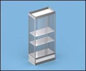 2 glass shelves, glass element H 1650 mm lockable