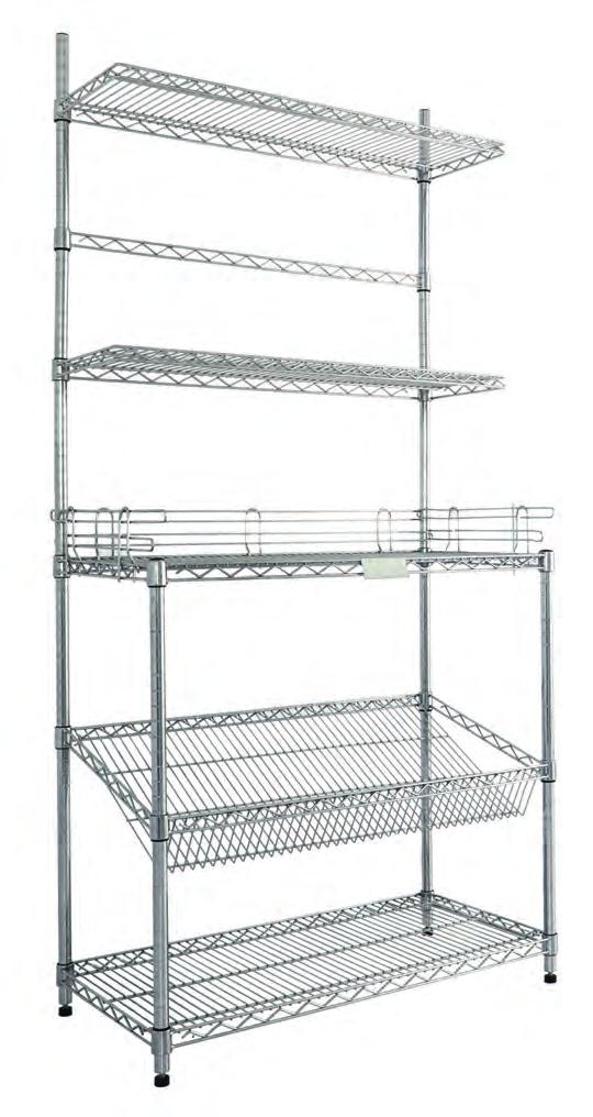 CHROME WIRE ACCESSORIES Best for Retail or Storeroom up to UDL/shelf Chrome Wire Shelving