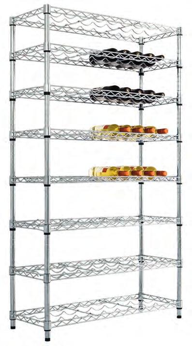 CHROME WIRE WINE RACKS Best for Retail or Storeroom up to UDL/shelf Chrome Wire Shelving -