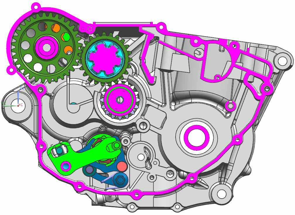 Improved Engine Start Kick starter /idle gear layout 2015 model 2014 model Increased kick drive gear.