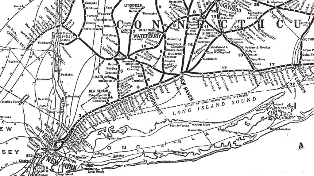 Historical Development The New York & New Haven Railroad was a private company chartered in 1844 to build the first rail line connecting New York City to Boston along the north shore of Long Island