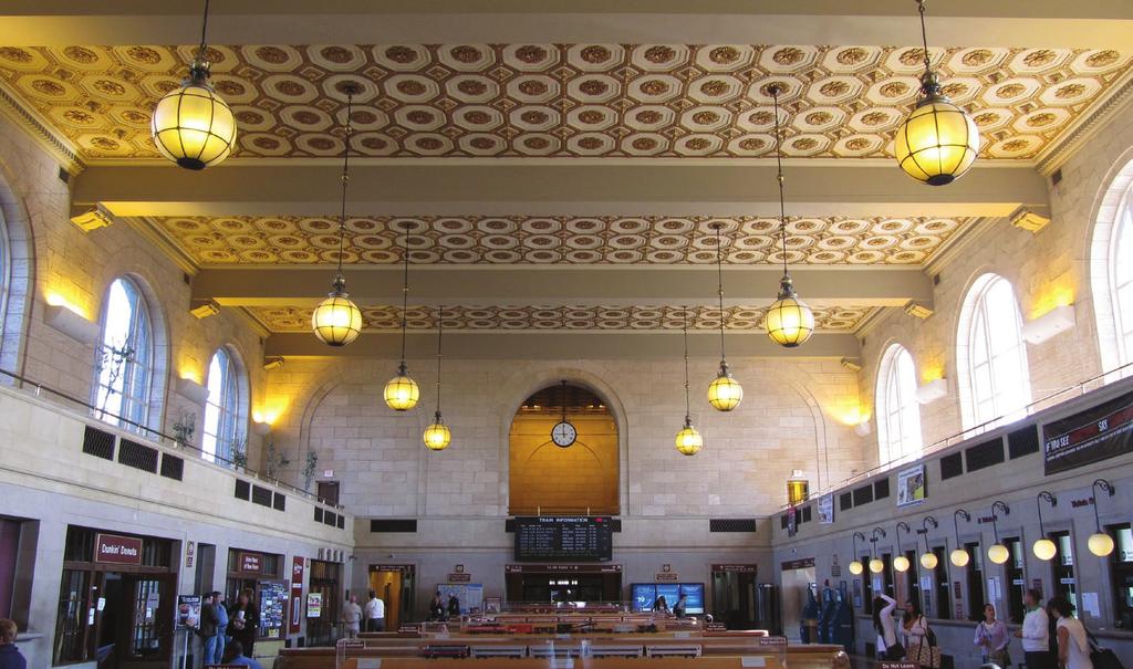 New Haven Union Station Source: Mike Loukides (Flickr) pantograph poles.