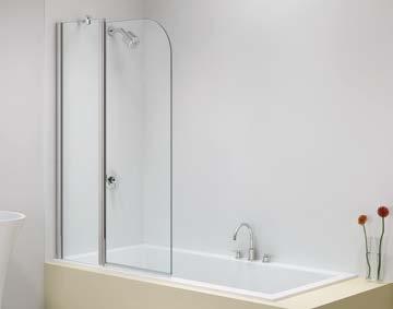 DIBS0040 216 129 W900 x H1400mm 5mm toughened safety glass tested to EN12150 Designed for use with the Space Saver Bath Handle doubles up as a