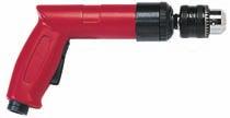 12 Pistol Grip RP9791 Free Speed: 4300 rpm Motor Power: 0.23 kw Chuck Size: 10 mm Spindle Thread: 3/8"-24 Length: 225 mm Weight: 0.7 kg Air Flow: 9.