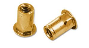 MSC  0) Small Flange low profile Ribbed Rivet Nut with Closed End for thread seal Steel, Aluminum MHN