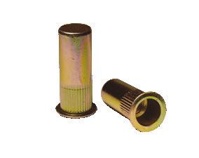 2) Quad-Leg Rivet Nut used for light duty thin or soft/brittle material will accommodate slightly