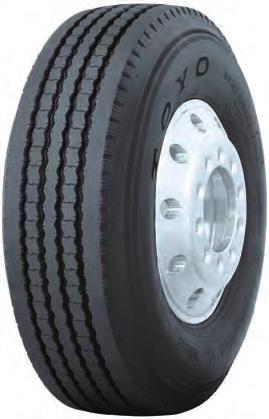 Deep 28/32 tread depth increases tread life and lowers cost per mile. Large parallel center blocks combine with a solid shoulder and multi-pitch groove for exceptional mileage and excellent traction.