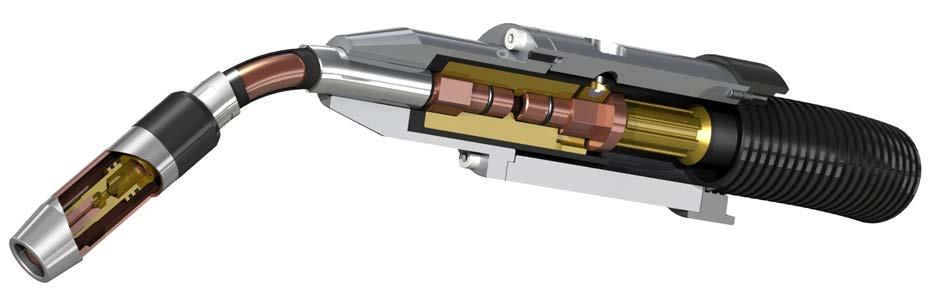 THRU-ARM TORCHES Tough Teflon Insulation Patent-pending HexConnect Gun Bushing - Delivers