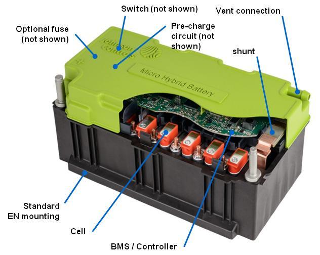 48V Micro Hybrid Battery Vehicle Benefits Up to 15% fuel economy benefit above conventional vehicle Easily integrated - small size, standard mounting Improved voltage stability, Start-Stop