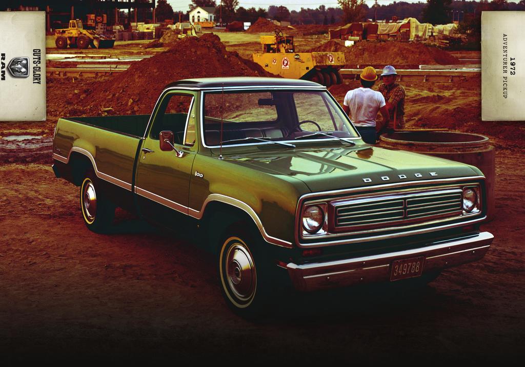 1972 Updated Adventurer pickup is introduced as part of the Lifestyle line of trucks 1970 1971 1978 Dodge introduces its first truck engineered for speed, the L il Red Truck 1973 1976 The Club Cab is
