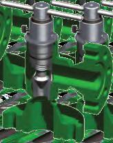 V-8 adjustable choke valve with operating detail and valve trim options.