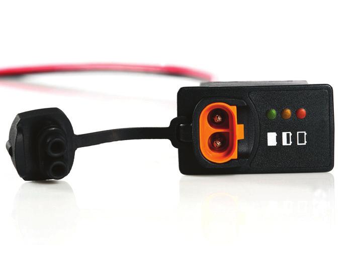 YEC Indicator Panel 150 Combines a battery charger built-in plug and a battery charge indicator into one Connects to the battery chargers YEC-8 and YEC-40 Allows a neat, solid