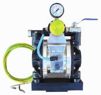 PMP 150 TRANSFER PUMP 1 2 3 4 5 6 7 Airspray spraying technologies FEATURES Double material diaphragm out of PTFE and nitrile Simple design Compact design Possibility of large outputs Compatible with