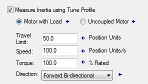 6. From Direction pull-down menu, select Forward Bi-directional. 7. To Perform Tune, click Start. Wait for autotune to complete. 8. To apply values, click Accept Tune Values.